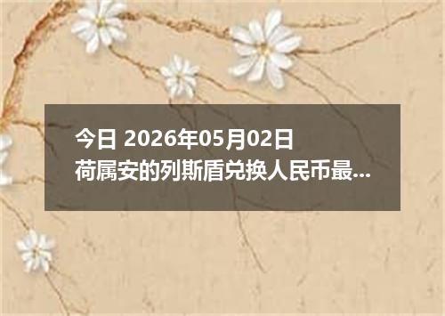 今日 2026年05月02日 荷属安的列斯盾兑换人民币最新汇率行情